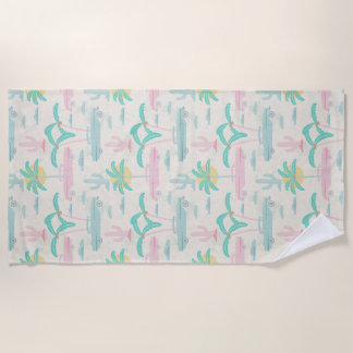 Serviette De Plage Jour d'été vintage sous les palmiers avec des voit