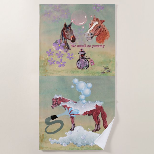 Serviette De Plage jour du bain de cheval pour le journal de cheval,  (Devant)