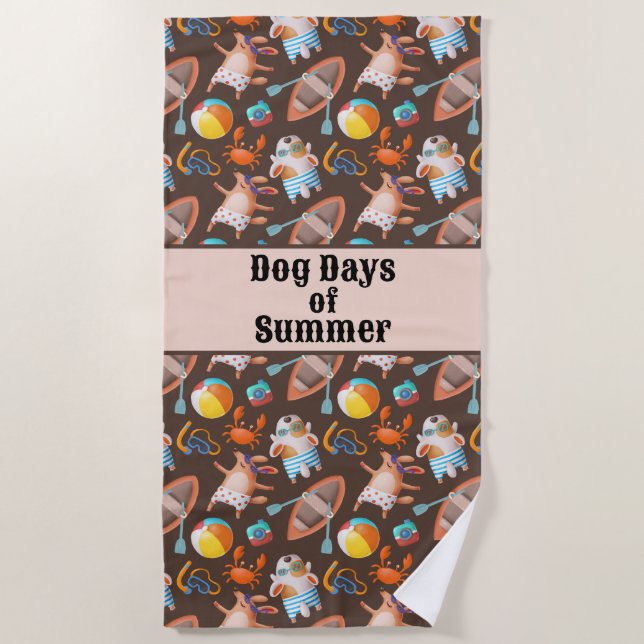 Serviette De Plage Jours de Chien de l'Été (Devant)