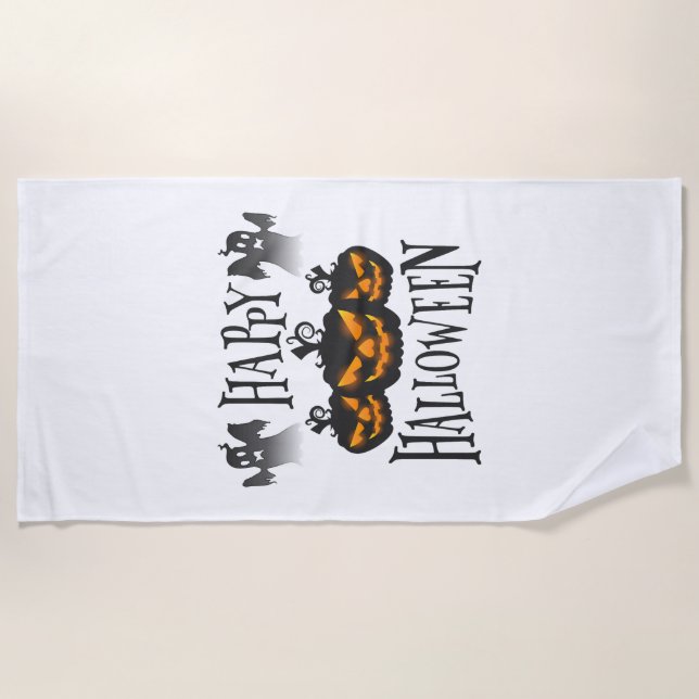 Serviette De Plage Joyeux Halloween (Devant)
