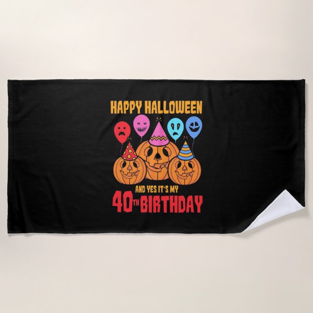 Serviette De Plage Joyeux Halloween 40e anniversaire (Devant)
