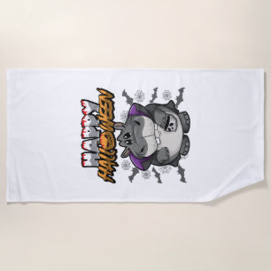 Serviette De Plage Joyeux Halloween Hippopotame déguisé