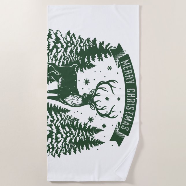 Serviette De Plage Joyeux Noël (Devant)