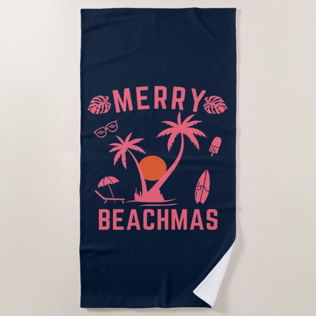 Serviette De Plage Joyeux Noël Beachmas En Juillet (Devant)