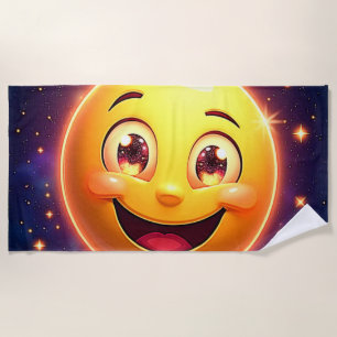 Serviette De Plage Joyeux oeil cosmique Emoji