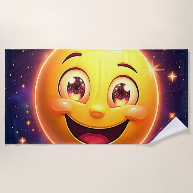 Serviette De Plage Joyeux oeil cosmique Emoji (Devant)