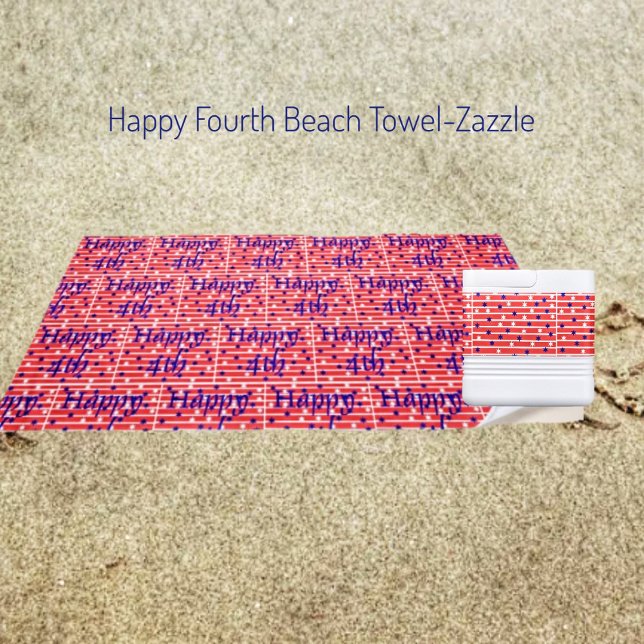 Serviette De Plage Joyeux quatrième (Créateur téléchargé)