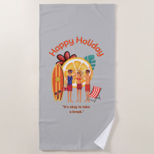 Serviette De Plage Joyeux vacances Bonjour Summer Beach Vibes
