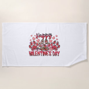 Serviette De Plage Joyeux Valentines Jour chien animal
