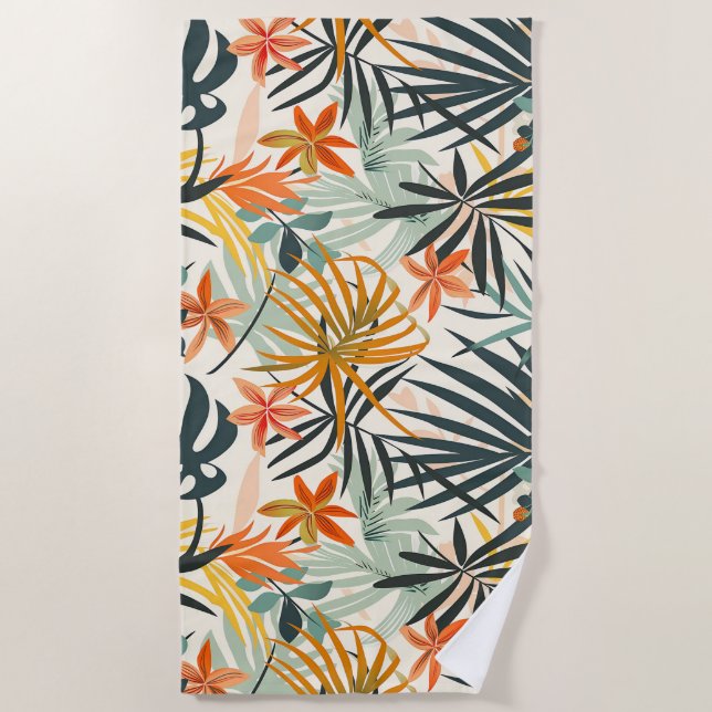 Serviette de plage Jungle Bloom (Devant)