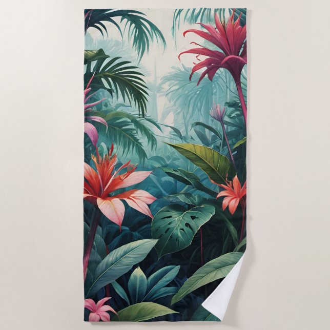 Serviette De Plage Jungle Floral (Devant)