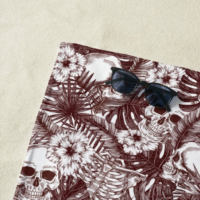 Serviette de plage Jungle Skulls (En situation)