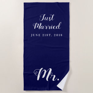 Serviette De Plage Juste marié   Lune de miel Mariage