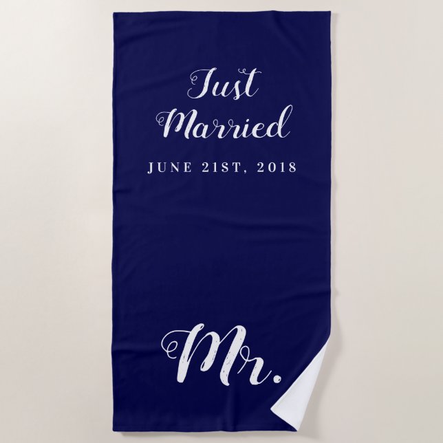 Serviette De Plage Juste marié | Lune de miel Mariage (Devant)