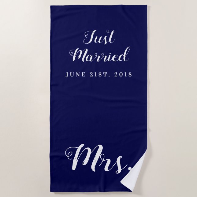 Serviette De Plage Juste marié | Lune de miel Mariage (Devant)