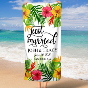 Serviette De Plage Juste Marié Lune de Miel Mariage Fête des mariées 