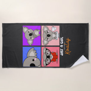 Serviette De Plage Juste une fille qui aime Koalas.