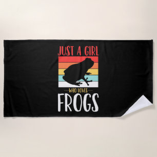Serviette De Plage Juste une fille qui aime la grenouille