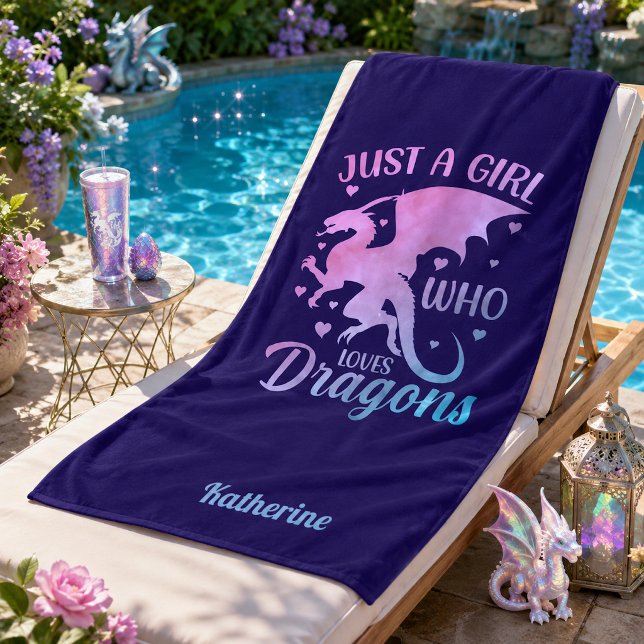 Serviette De Plage Juste Une Fille Qui Aime Les Dragons - Fantastique (Créateur téléchargé)