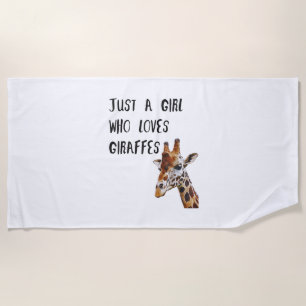 Serviette De Plage Juste Une Fille Qui Aime Les Giraffes Mignonne Gir