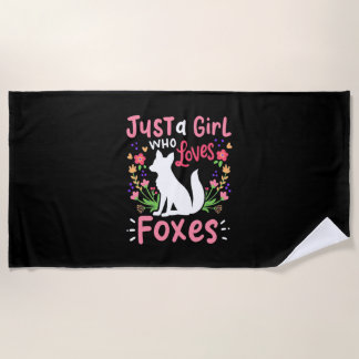 Serviette De Plage Juste Une Fille Qui Aime Les Renards Et Les Fleurs