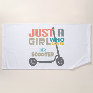 Serviette De Plage Juste une fille qui aime son scooter