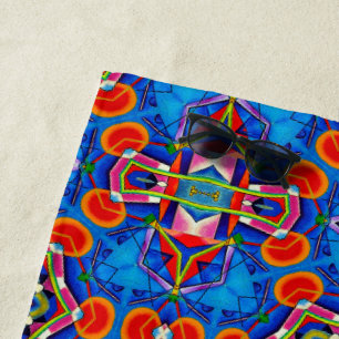 Serviette De Plage Kaléidoscope peinture à l’huile multicolore