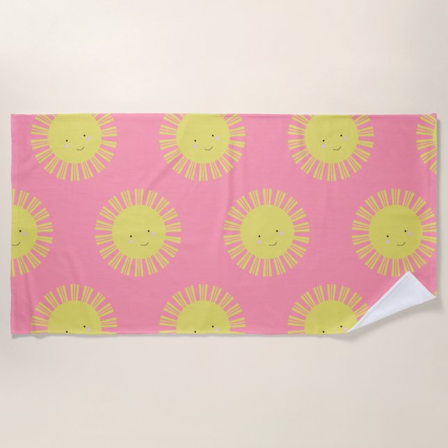 Serviette de plage Kawaii Sun (Devant)
