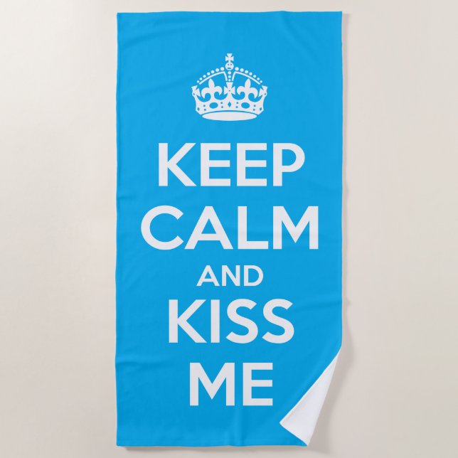 Serviette De Plage Keep Calm and Kiss Me (Devant)