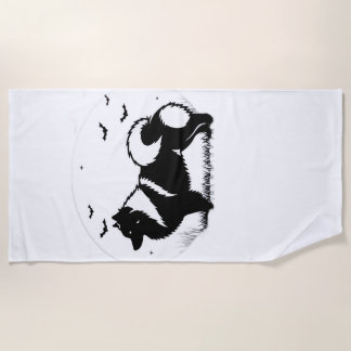 Serviette De Plage Keeshond Dog � Halloween Moon Silhouette Classic T