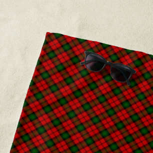 Serviette De Plage Kerr tartan rouge vert plaid