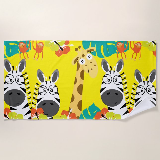 Serviette De Plage Kids Safari Nursery Beach (Devant)