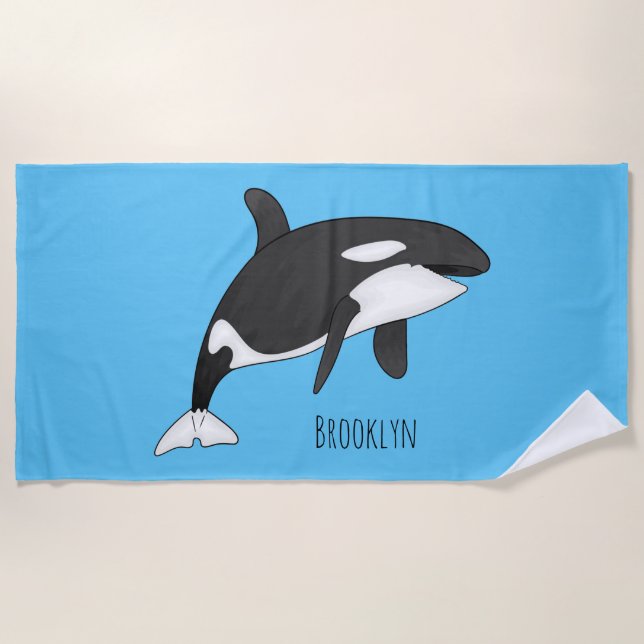 Serviette De Plage Killer whale cartoon illustration (Devant)