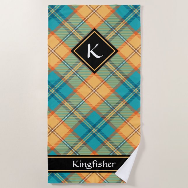 Serviette De Plage Kingfisher Tartan Beach Towel (Devant)