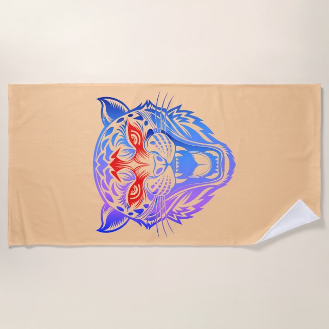 Serviette De Plage Kitty souriant (Devant)