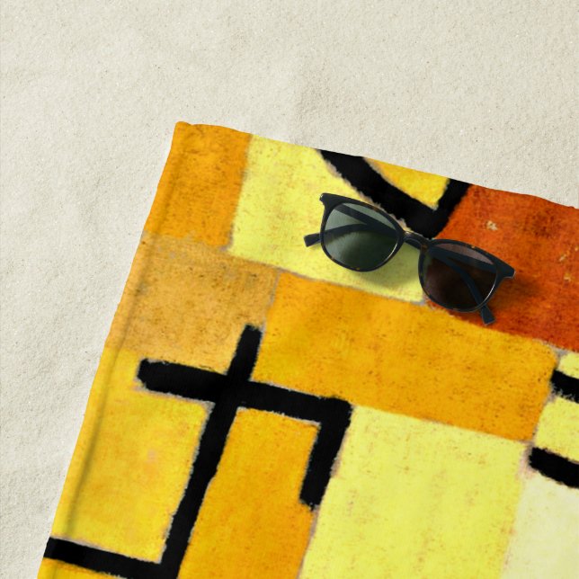 Serviette De Plage Klee - Caractères en Jaune, (En situation)