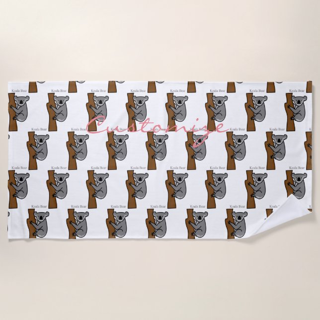 Serviette De Plage Koala Bear Escalade Tree Thunder_Cove (Devant)