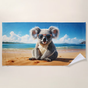 Serviette De Plage Koala sur une plage de sable