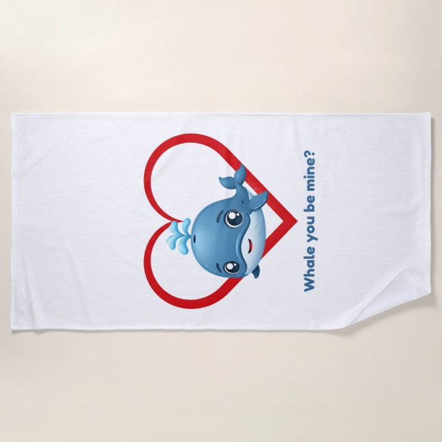 Serviette De Plage La baleine, tu es la mienne ? (Devant)