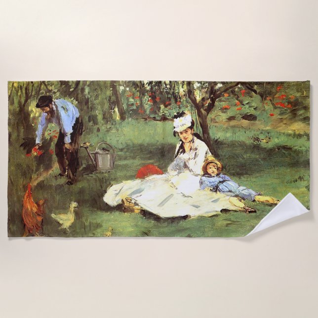 Serviette De Plage La famille Monet dans son jardin Edouard Manet (Devant)