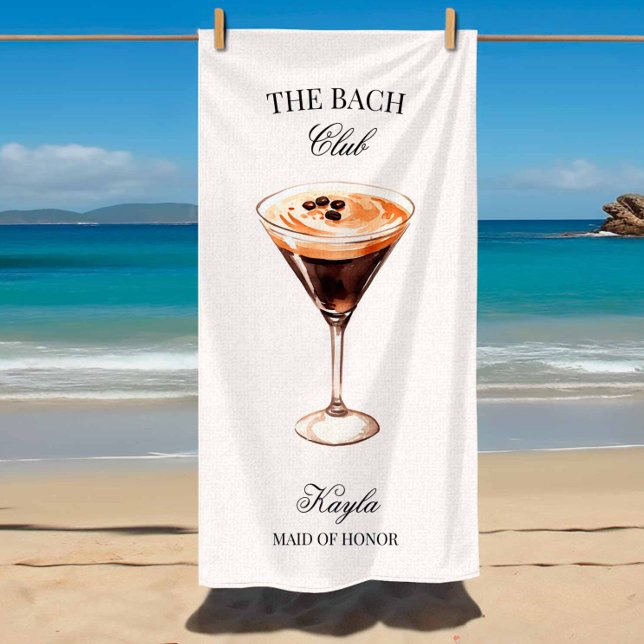 Serviette De Plage La fête de mariage cocktail expresso du Bach Club (Créateur téléchargé)