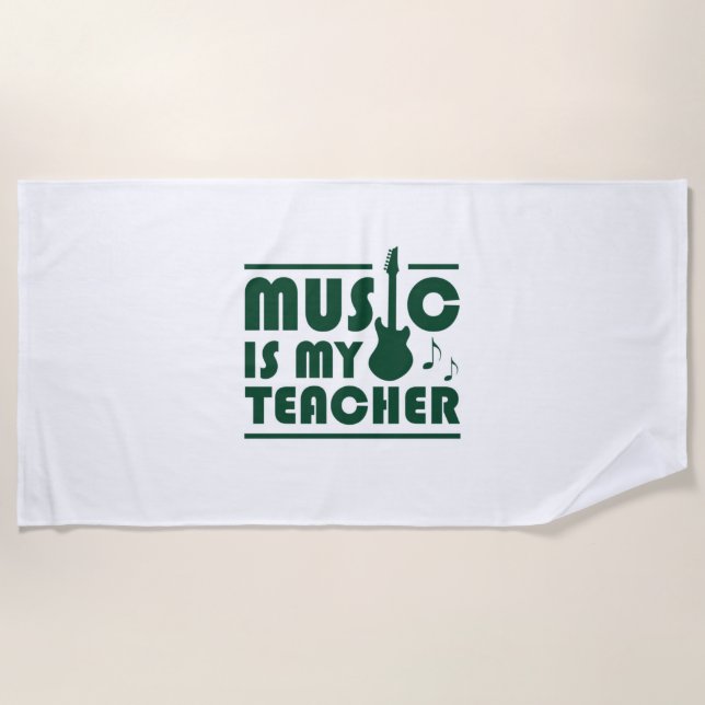 Serviette De Plage La musique est mon professeur (Devant)