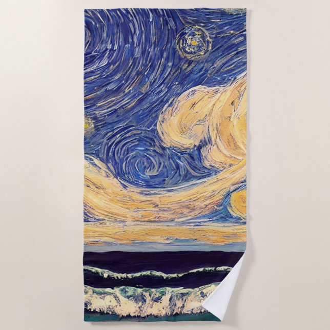 Serviette De Plage La nuit étoilée (Devant)