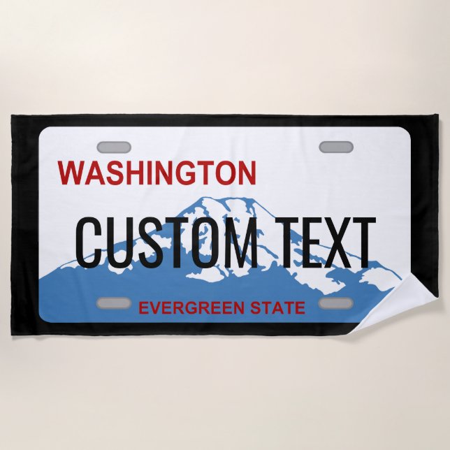 Serviette De Plage La plaque minéralogique de l'état de Washington (Devant)