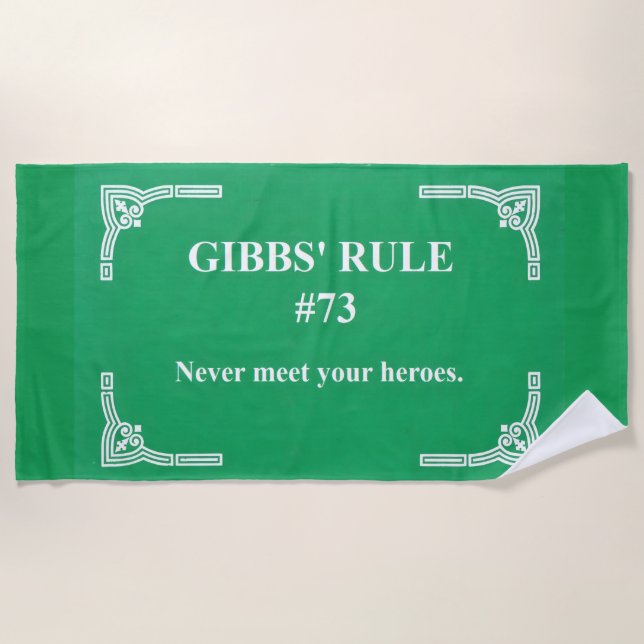 Serviette De Plage la règle 73 de Gibbs (Devant)