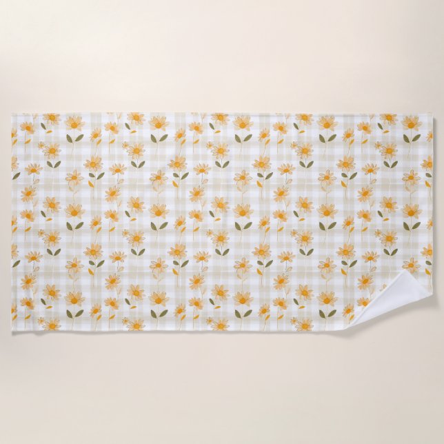 Serviette De Plage La Terre Rire En Fleurs (Devant)