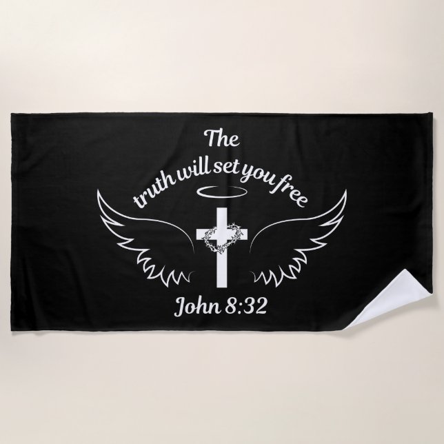 Serviette De Plage La Vérité Vous Libérera Jean 8:32 (Devant)