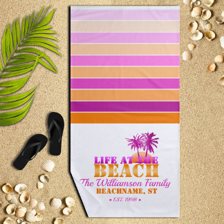 Serviette De Plage La vie à la plage Personnalisée