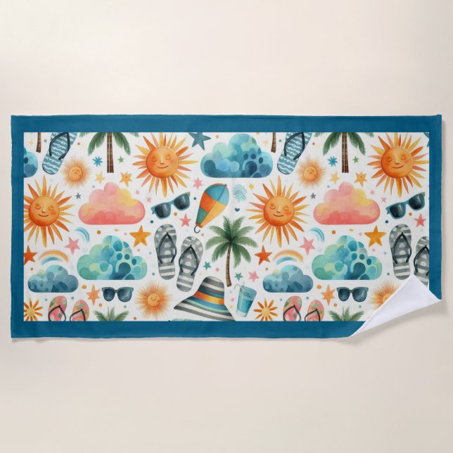 Serviette De Plage La vie est belle (Devant)