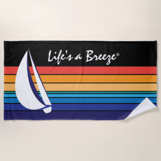 Serviette De Plage La vie est un Breeze®_Boat Couleur Carré_tons hori